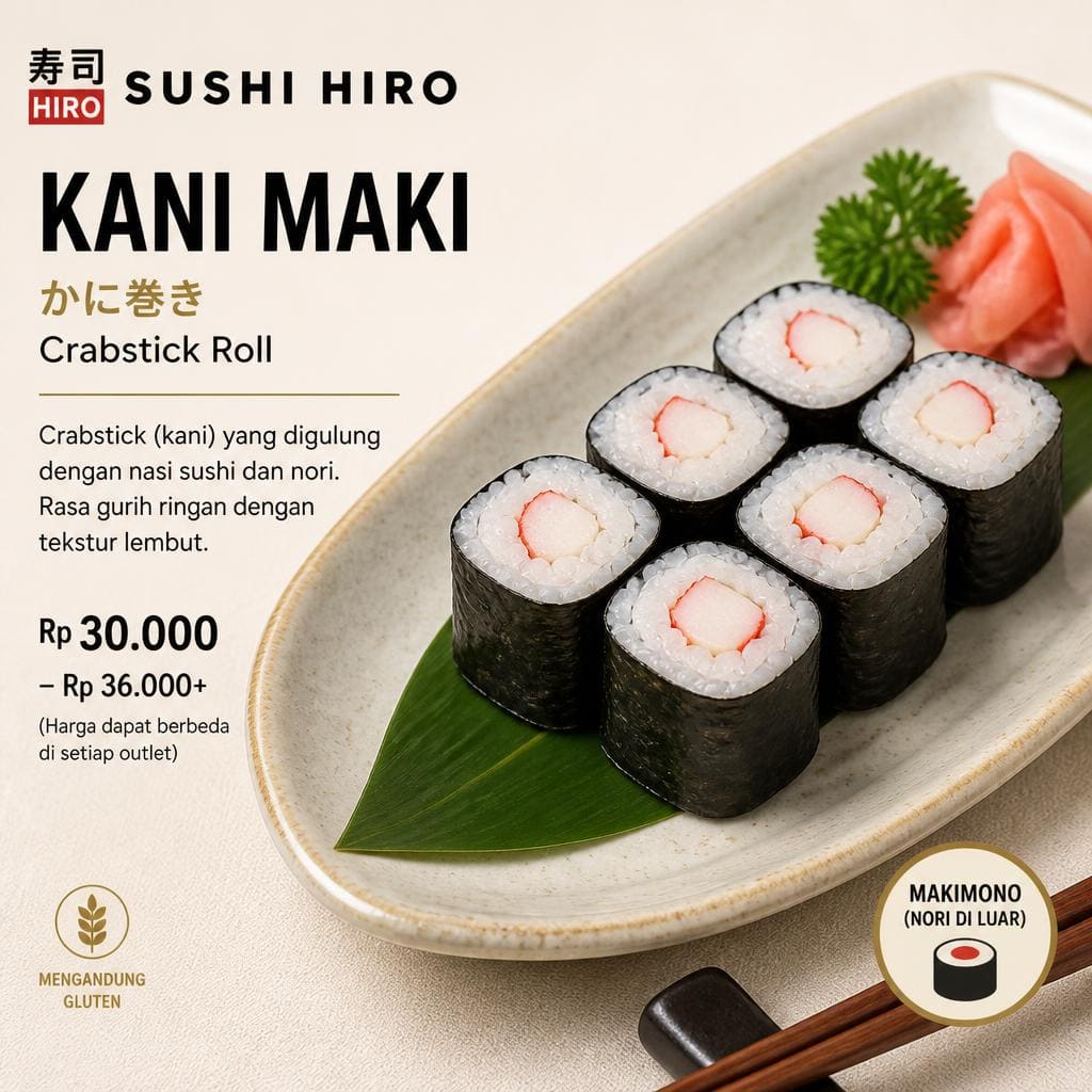 Kani Maki Sushi Hiro menu maki kani